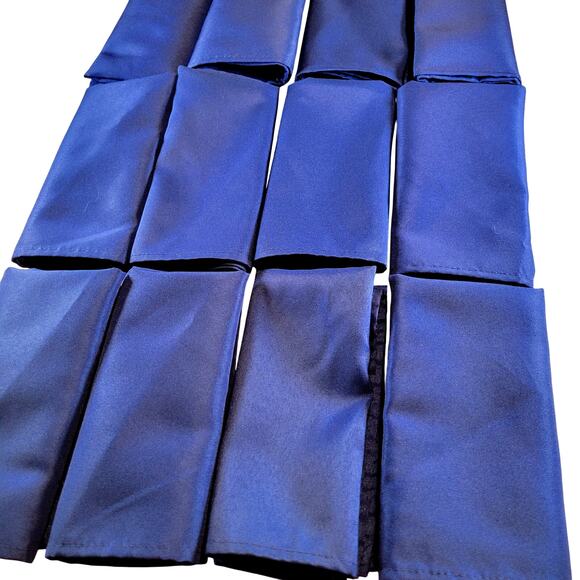 Set of 12 Royal Blue Cloth Napkins 17"x17" Solid Color Polyester Dinner Table - Picture 11 of 11